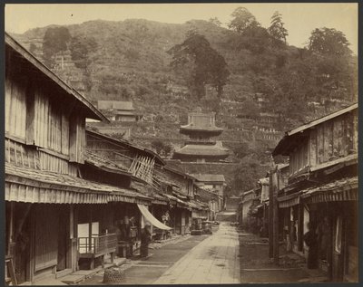 Temple Street, Native Town, Nagasaki by Felice Beato