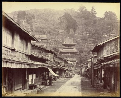 Temple Street, Native Town, Nagasaki by Felice Beato