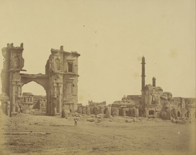 The Clock Tower in Front of the Bailee Guard Gate by Felice Beato