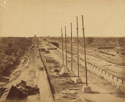 Top of the Wall from Antin Gate Taken Possession of by British and French Troops, October 21, 1860 by Felice Beato