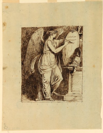 A Winged Victory Inscribing the Date 1805 on a Shield by Felice Giani