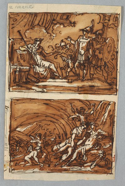 Aeneas and Achates before Dido; the Love of Aeneas and Dido by Felice Giani