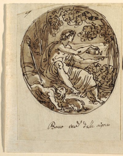 Bacchus, Design for Vaulted Ceiling, Sala dei Legislatori, Palazzo Conti-Sinibaldi, Faenza by Felice Giani