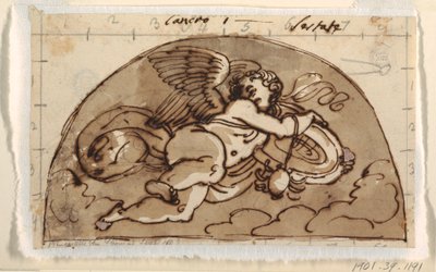 Cancer, Lunette for Ceiling, Sala Ottagonale, Palazzo Milzetti, Faenza by Felice Giani