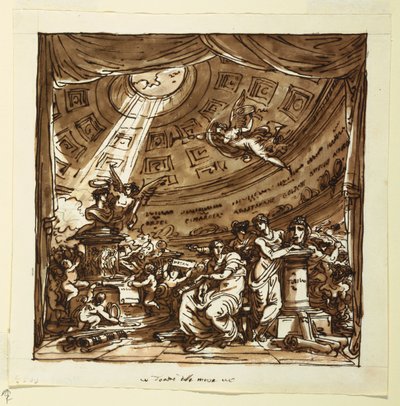 Design for Stage Curtain: Temple of Fame by Felice Giani