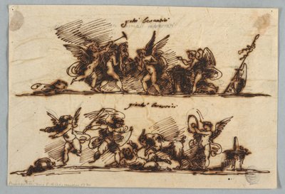 Design for Two Friezes with Putti by Felice Giani