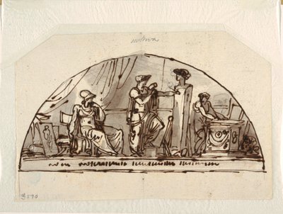 Design for a Lunette with Allegory of Sculpture by Felice Giani
