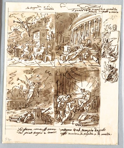 Four Allegories of Comedy and Tragedy by Felice Giani