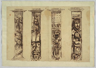 Four Columns to Italian Renaissance Writers by Felice Giani