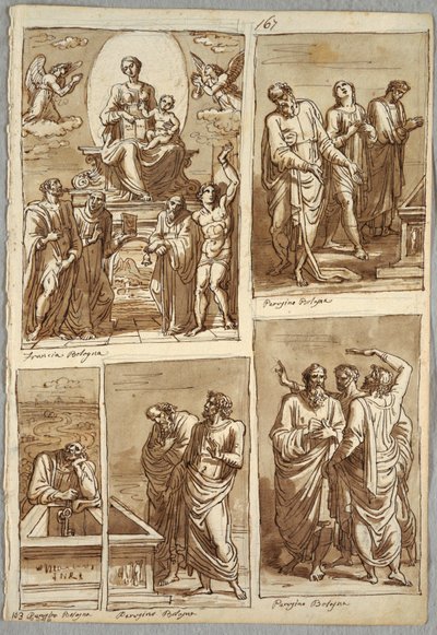 Four Studies of Works by Perugino and Francia by Felice Giani