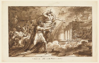 Iris Encourages Priam to Beg the Body of Hector from Achilles by Felice Giani