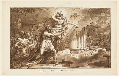 Iris Encourages Priam to Beg the Body of Hector from Achilles by Felice Giani