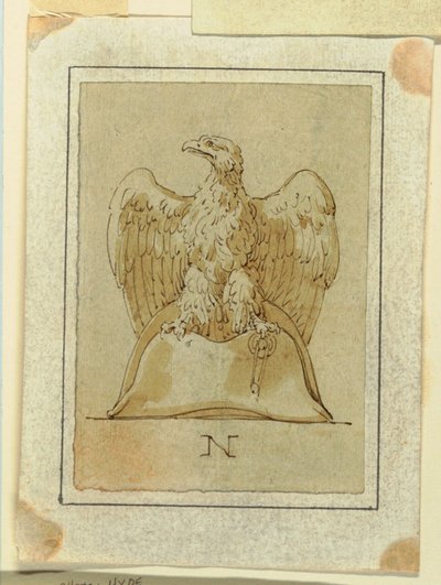 Project: Eagle Displayed, with Inverted Wings, Standing Upon a French Bicorne Hat by Felice Giani