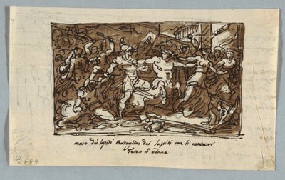 Sketchbook Page: Battle of the Centaurs and Lapiths by Felice Giani