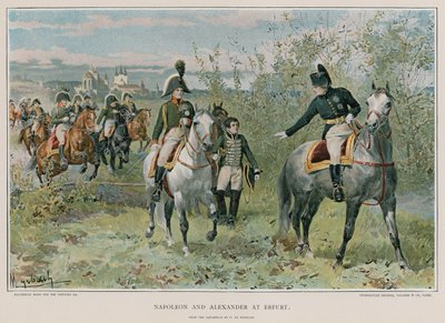 Napoleon and Alexander at Erfurt by Felicien baron de Myrbach Rheinfeld