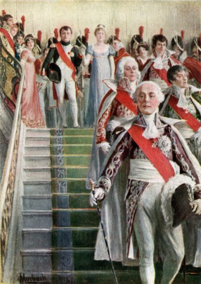 Napoleon and His Suite Leaving for Mass by Felicien baron de Myrbach Rheinfeld