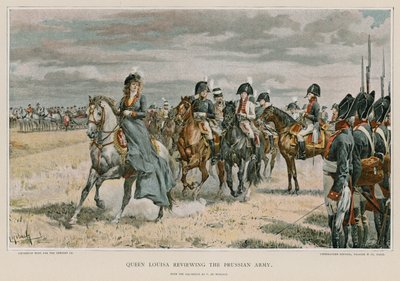Queen Louisa Reviewing the Prussian Army by Felicien baron de Myrbach Rheinfeld