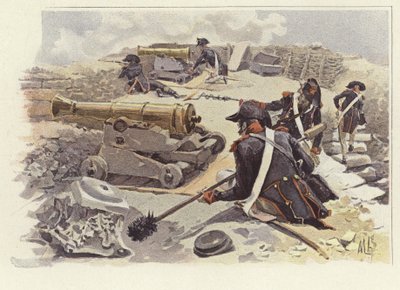 Soldiers Taking Up Their Positions Among the Ruins of Nicopolis by Felicien baron de Myrbach Rheinfeld