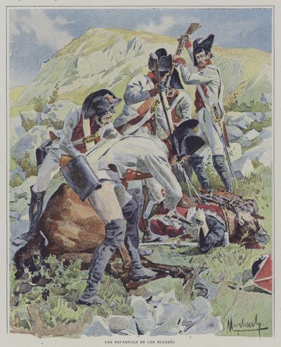 Spanish Troops Killing Wounded Soldiers by Felicien baron de after Myrbach Rheinfeld