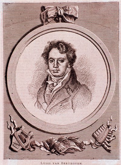 Portrait of German Composer Ludwig van Beethoven by Felix Auguste Clement