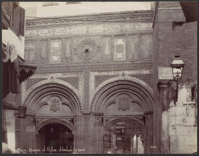 Cairo. Mosque el-Arhar, Door Details by Félix Bonfils