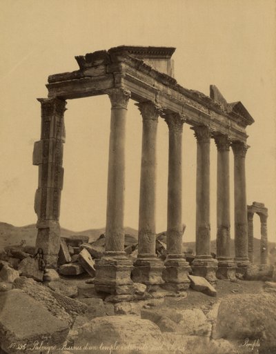 Colonnade and Remains of the Temple in Palmyra, Syria by Félix Bonfils