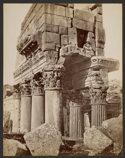 Detail of the Capitals of the Proanos Baalbek by Félix Bonfils