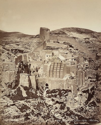 View of the Mar Saba Convent, in Israel by Félix Bonfils