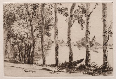 Aspens on the Bank of the Seine by Felix Bracquemond