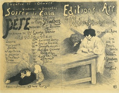 Paris Opera programme, including works by August Strindberg by Felix Edouard Vallotton