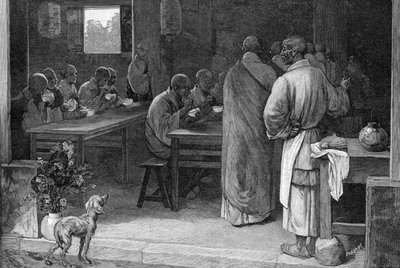 Refectory in a Buddhist Monastery by Felix Elie Regamey
