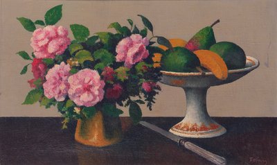Still Life with Flowers and Fruit by Felix Elie Tobeen