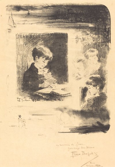 Child Drawing by Felix Hilaire Buhot