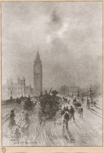 The Victoria Clock Tower London by Felix Hilaire Buhot