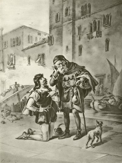 The Merchant of Venice. Act II, Scene II by Felix Octavius Carr Darley