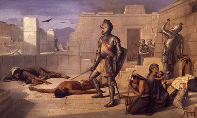 Chobala Massacre During Spanish Conquest by Félix Parra