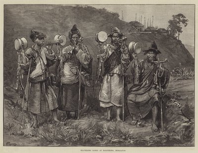 Travelling Lamas at Darjeeling, Himalayas by Felix Regamey