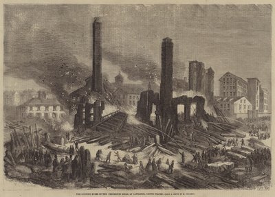 The Burning Ruins of the Pemberton Mills, at Lawrence, United States by Felix Thorigny
