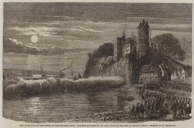 The High Tide in the Seine at Tancarville Point, opposite Quillebeuf, on the Night of the 9 March by Felix Thorigny