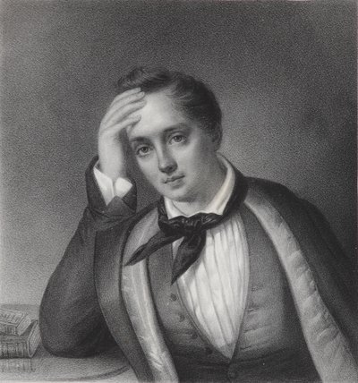 Portrait of the poet Yevgeny Abramovich Baratynsky 1800-1844 by Ferdinand Chevalier