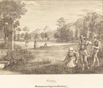 Friday - Meadow before Aigen near Salzburg by Ferdinand Olivier
