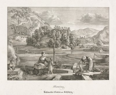 Seven Views in Salzburg and Berchtesgaden: Rosenecker Garden Salzburg by Ferdinand Olivier
