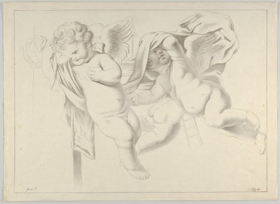 Study of three putti, ca. 1800-1844 by Ferdinand Piloty