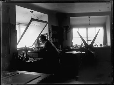 Ferdinand in His Print Shop by Ferdinand Schmutzer