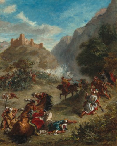 Arabs Skirmishing in the Mountains by Ferdinand Victor Eugene Delacroix