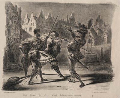 Illustrations for Faust: Duel of Faust and of Valentin by Ferdinand Victor Eugene Delacroix