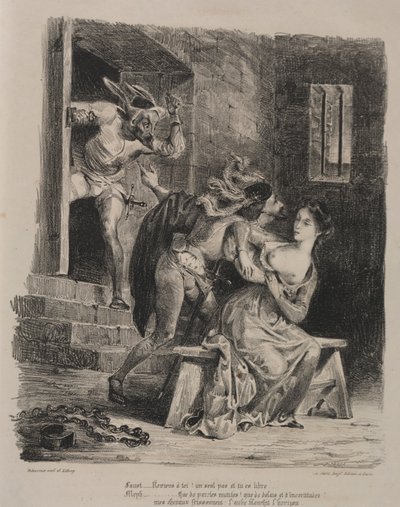 Illustrations for Faust: Faust in the prison of Marguerite by Ferdinand Victor Eugene Delacroix