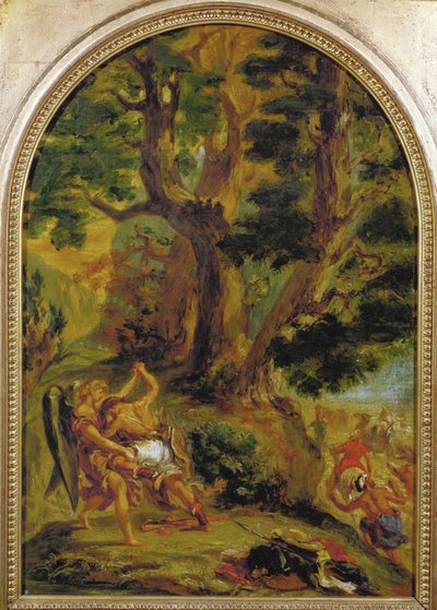 Jacob Fighting the Angel by Ferdinand Victor Eugene Delacroix