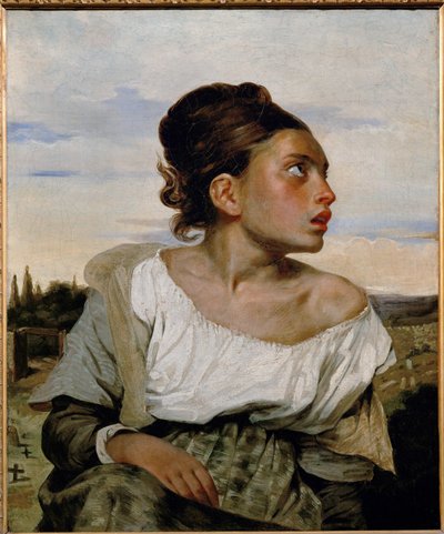 Young Orphan in the Cemetery by Ferdinand Victor Eugene Delacroix