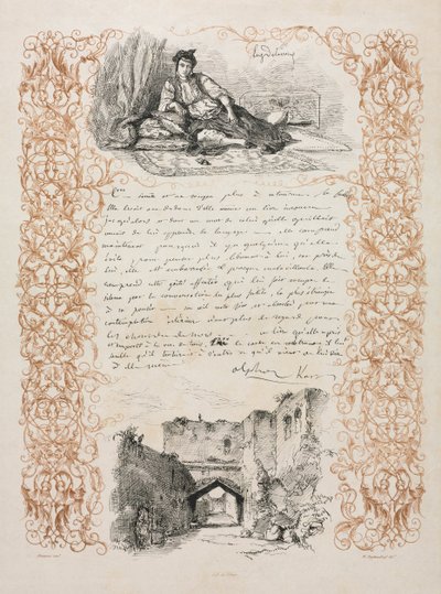 Jewess of Algiers and a Street in Algiers by Ferdinand Victor Eugene Delacroix